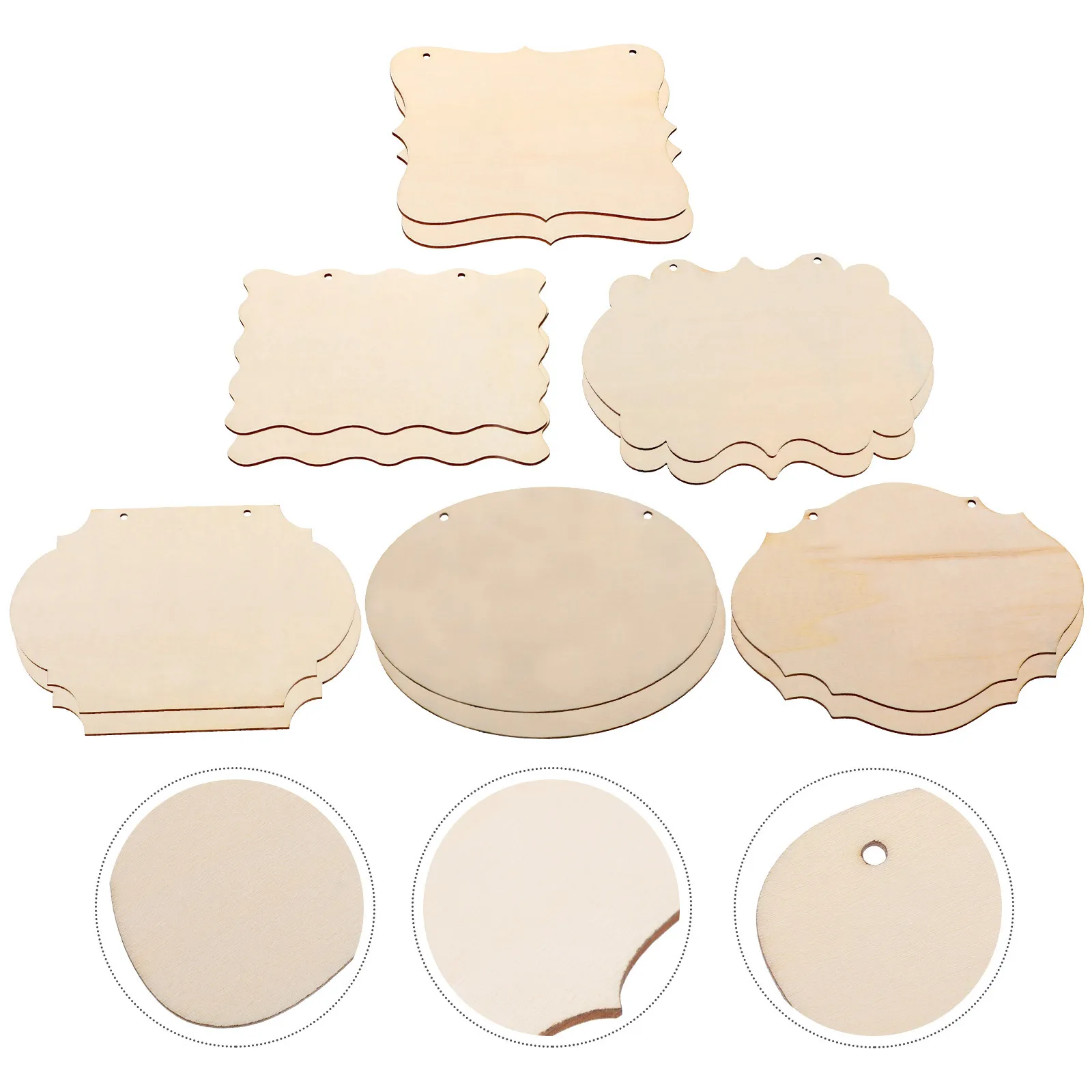 

12Pcs Unfinished Wood Sign Blanks Blank Wooden Plaques for DIY Craft Wood Boards Hanging Decoration Home Office