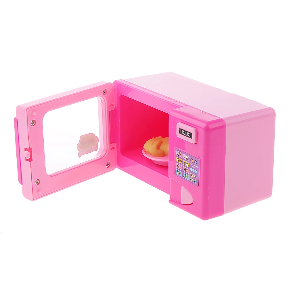 Kids Pretend Role Home Appliance Furniture Microwave Oven-Pink