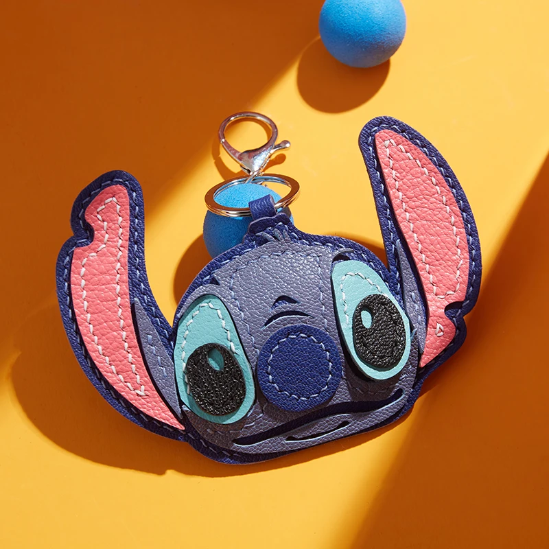 

Handmade Genuine Leather Stitch (Lilo & Stitch) Keychain - Cute Durable Anime Gift for Kids, Women, Disney Fans