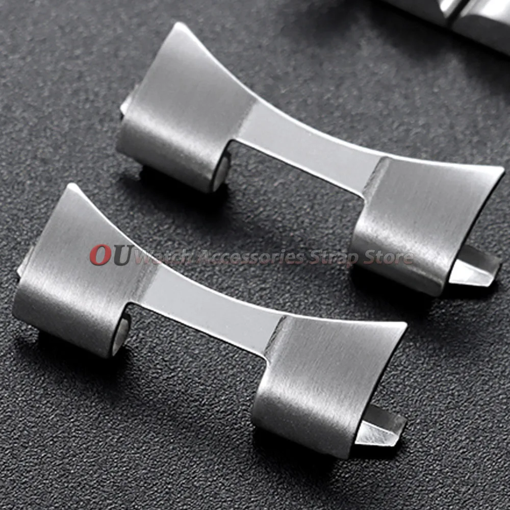For Rolex 12/14/16/18/19/20/22/24mm Stainless Steel Adapter for Oyster for Seiko WatchBand Curved End Link Connector Accessories