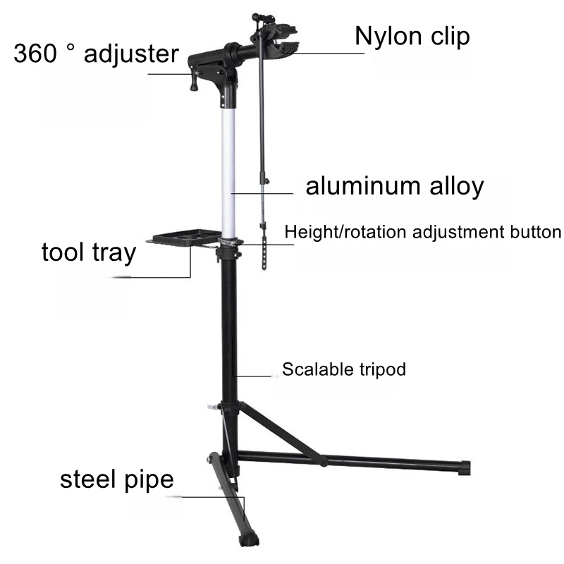 Bicycle repair rack, quick disassembly manual repair rack, mountain bike folding, lifting, rotating display rack
