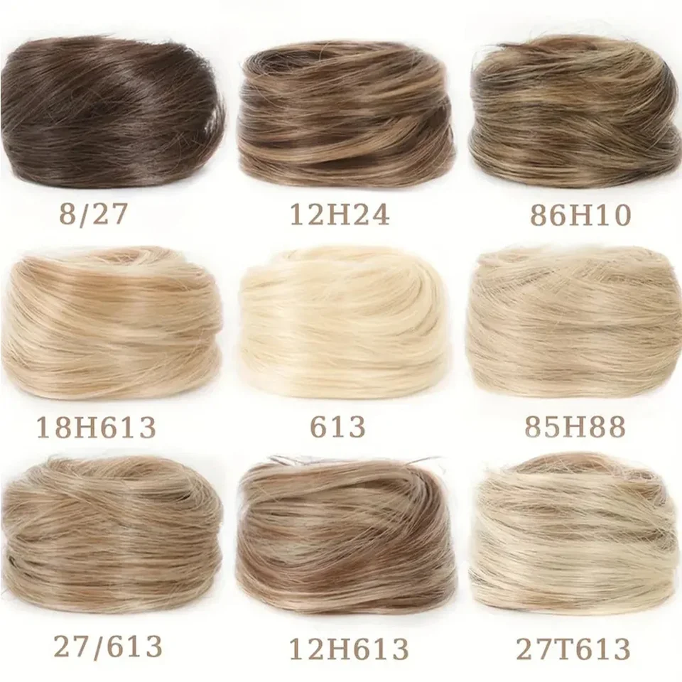 Postizo de moño con cola de caballo para mujer, pieza de cabello humano brasileño, recogidos, dona, chignon, extensiones de cabello 100% humano 3
