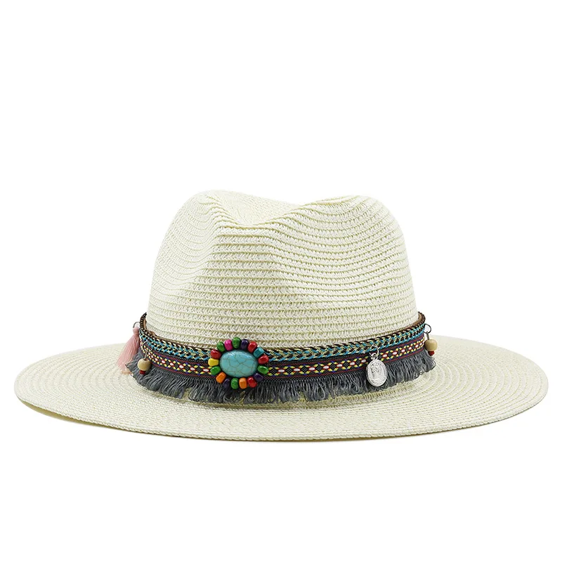 Summer Beach Hat Men and Women Couple Denim Visor Sun Hat Minority Style Denim Straw Hat