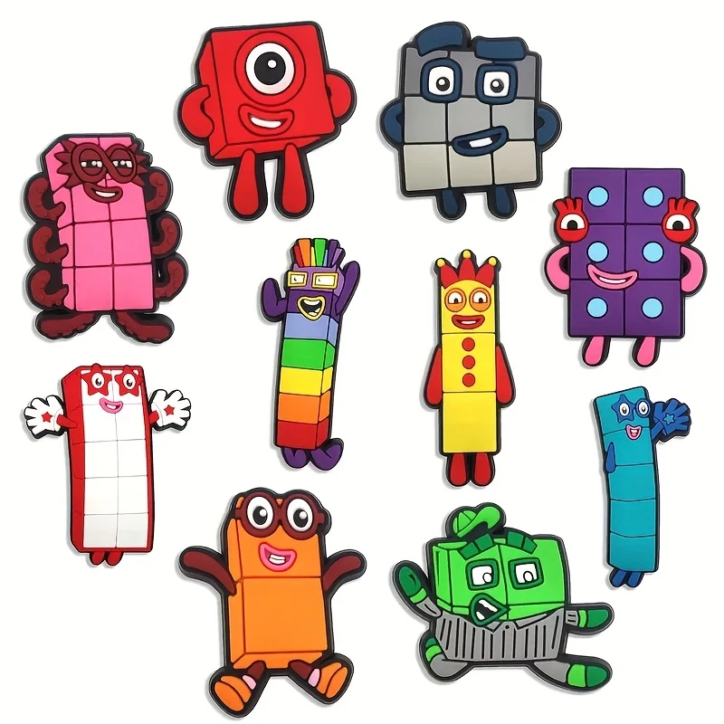 

New Jibbitz Vibrant Cartoon Brick-Shaped Charms For Clogs PVC Colorful Designs with Eyes & Smiles Perfect for Beach Bags & Shoes