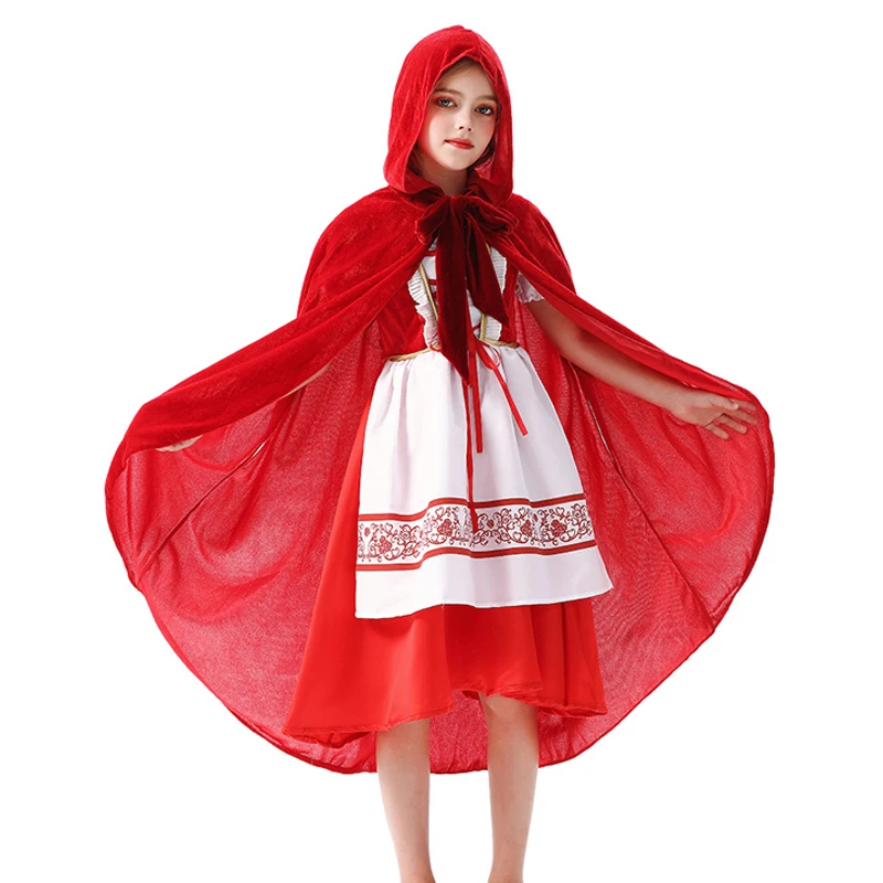 

Multiple Purim Little Red Riding Hood Costume Deluxe Book Week Fairy Tale Princess Cosplay Carnival Halloween Party Fancy Dress