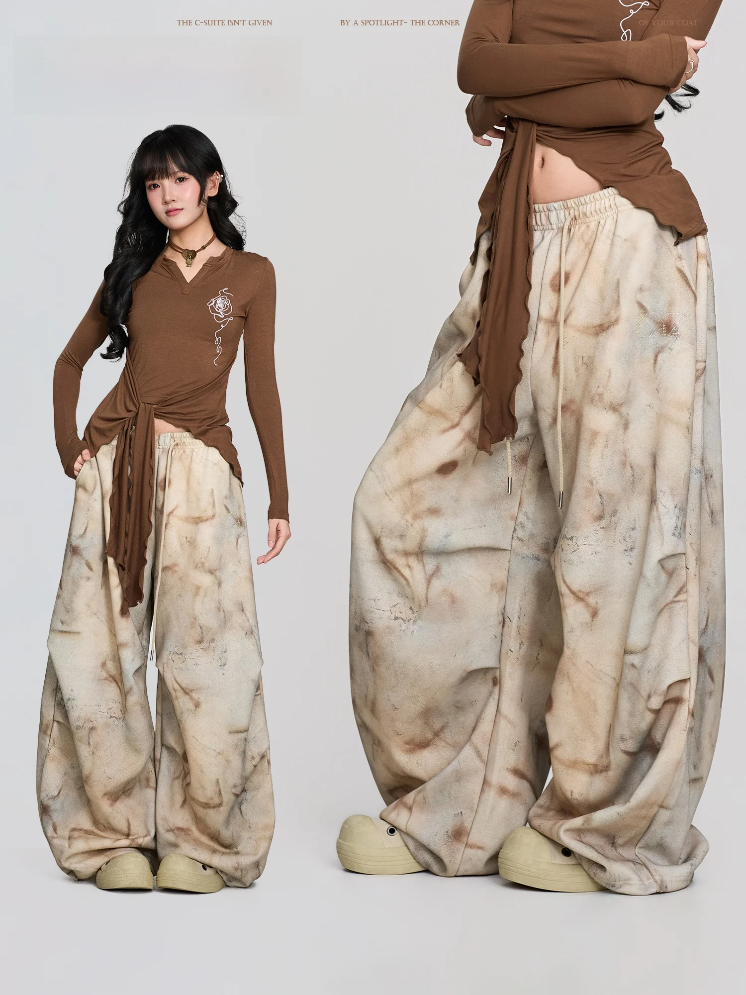 

Брюки уличные цвета пустынной пески, коричневые, для хип-хопа, квадратных и джазовых танцев, модные, новые, повседневные, от бренда CV Square Dance