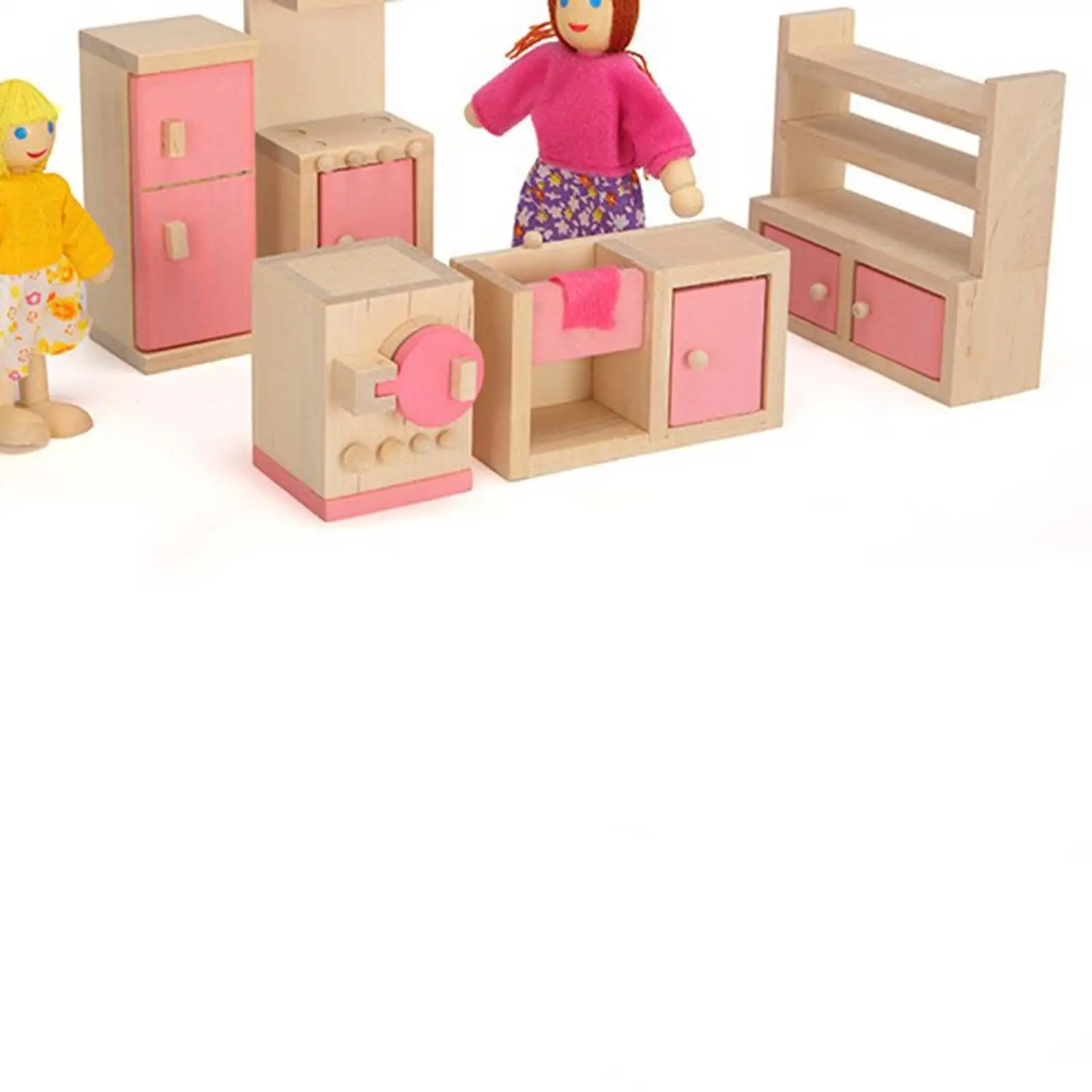 

1/12 Dollhouse Furniture Set Kitchen Dining Room Dollhouse Decor Ornament Miniature Bathroom Furniture Valentines Day Gifts