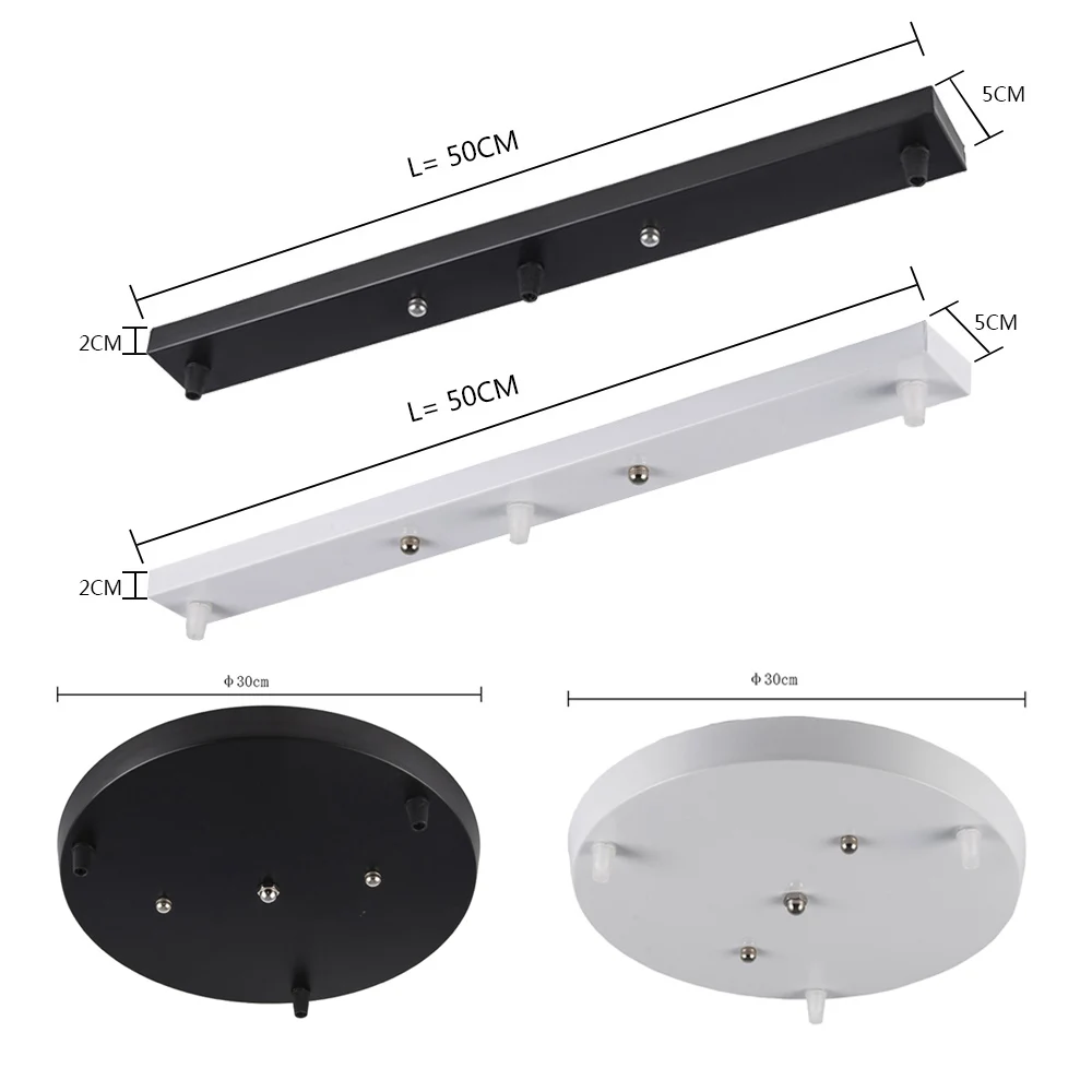 Three Lamps lamp Base pendant lights fittings High-grade Lighting Accessories black white Round rectangle lighting Accessory