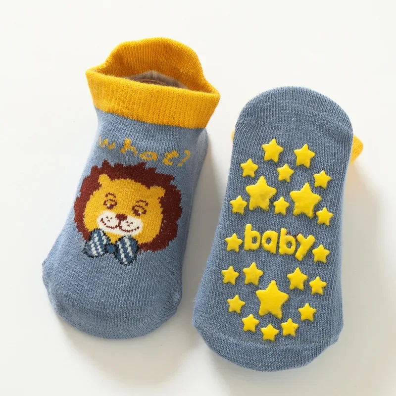 Baby Floor Socks Korea\'s New Animal Spring and Autumn Winter Cartoon Trend Glue Non-slip 0-2 Years Old Boys and Girls Boat Socks