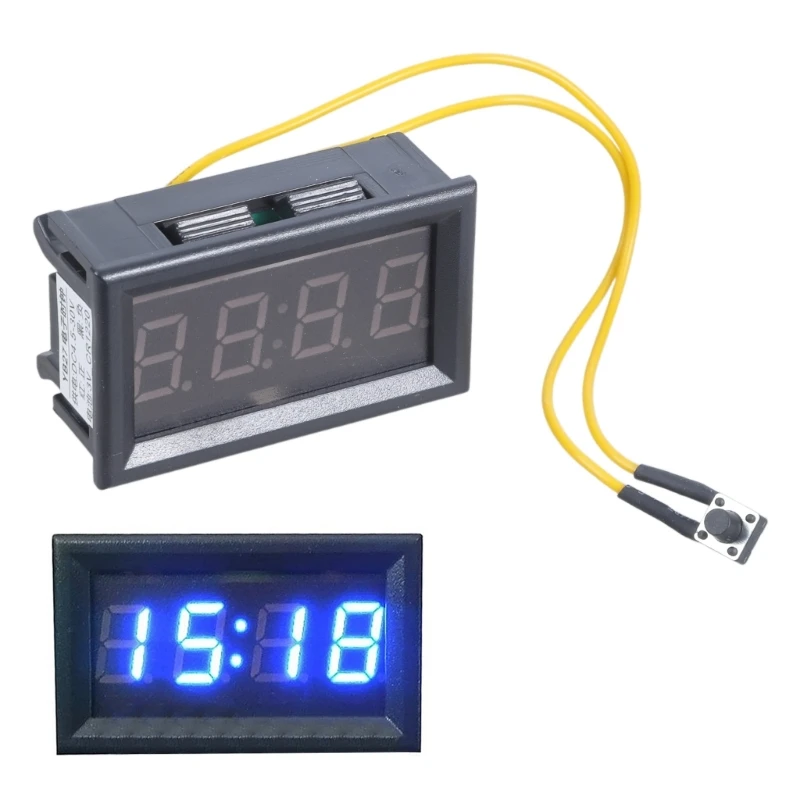 Đồng hồ kỹ thuật số ô tô 124B Đồng hồ LED 12V/24V Đồng hồ ô tô 24 giờ Trang trí nội thất ô tô