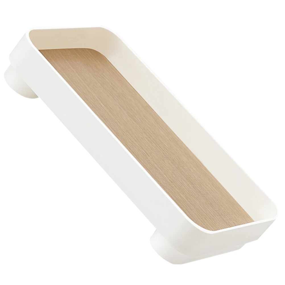 

Wood Grain Tray Storage Box White Perfume Jewelry Display Multi-purpose Desktop Organizing Tray Tabletop Storage