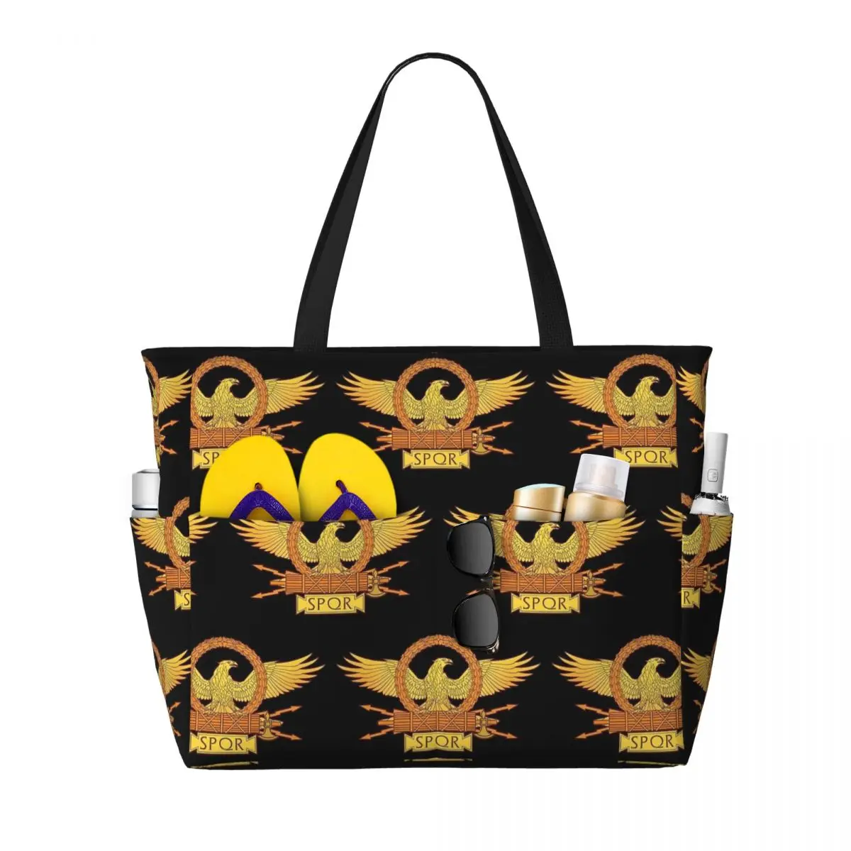 Ancient Roman SPQR Beach Tote Bag Sport Gym Yoga Duffle Large Tote Bag Women Travel Bag Fitness bag