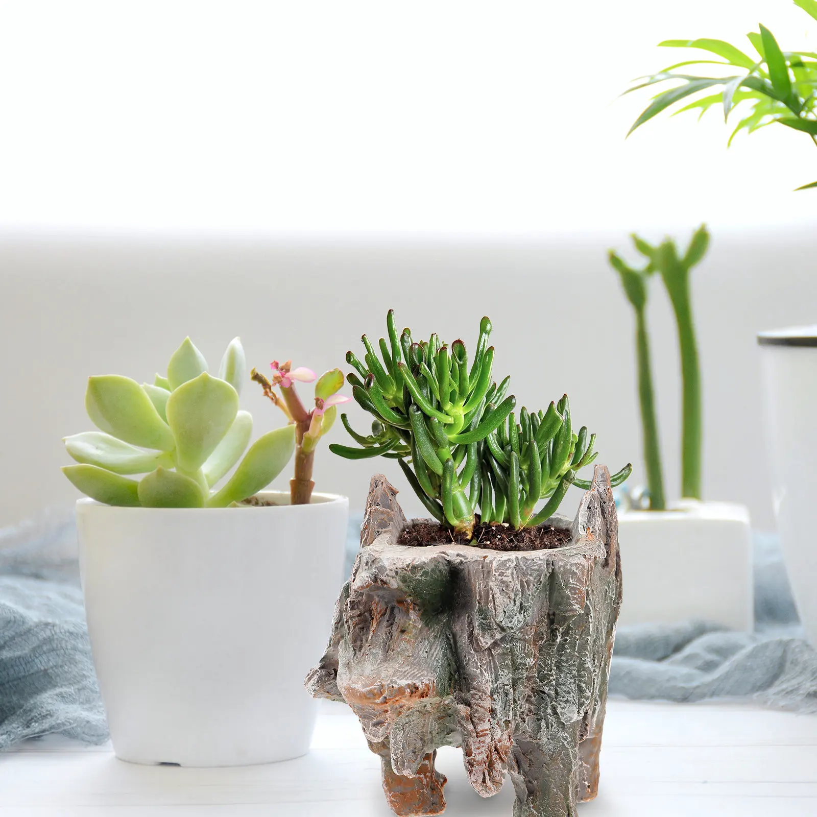 

Креативный цветочный горшок из смолы для бонсай, декоративный кашпо для суккулентов для дома, комнаты, балкона, двора, офиса, сада, рабочего стола