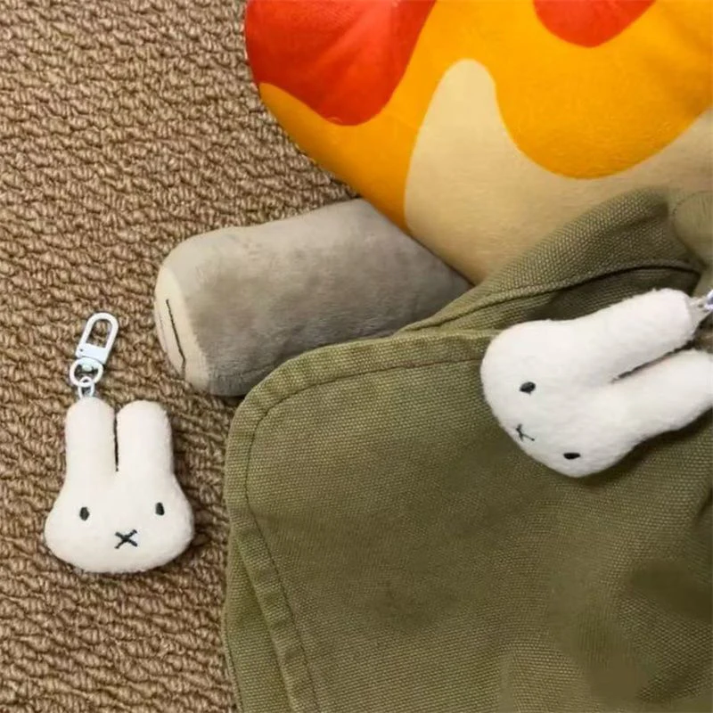 Kawaii Miffy New Plush Keychain Cartoon Stuffed Toys Dopamine Charm Backpack Accessories Cuddly Pendant Perfect Birthday Present