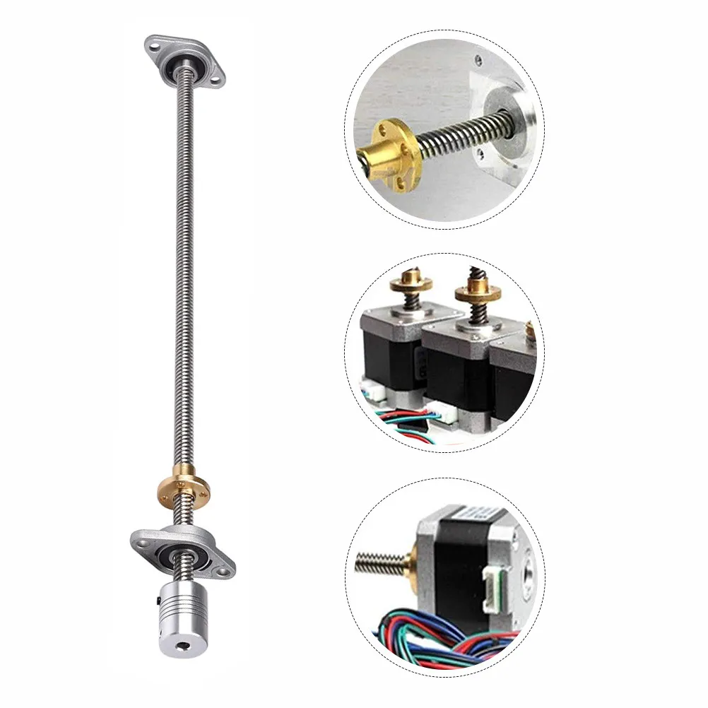 

1Set 3D Printer Parts T8 Lead Screw Set 300Mm 8Mm Threaded Rod Anti Backlash Nut for Cnc Mill Engraving T8 Lead Screw Set