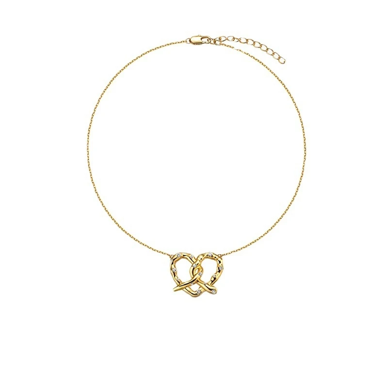 The adorable knotted heart-shaped earrings are perfect for women and young girls. The small 18K gold-coated zirconia butterfly-s