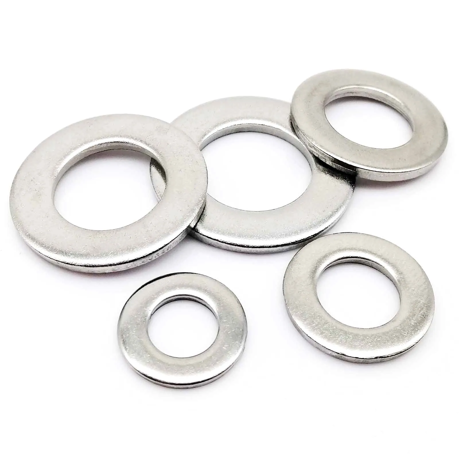 GB97 M1.6 M2 M2.5 M3 M3.5 M4 M5 M6 M8 M10 M12 M14 M16 to M24 High Quality A2-70 304 Stainless Steel Flat Washer Plain Gasket