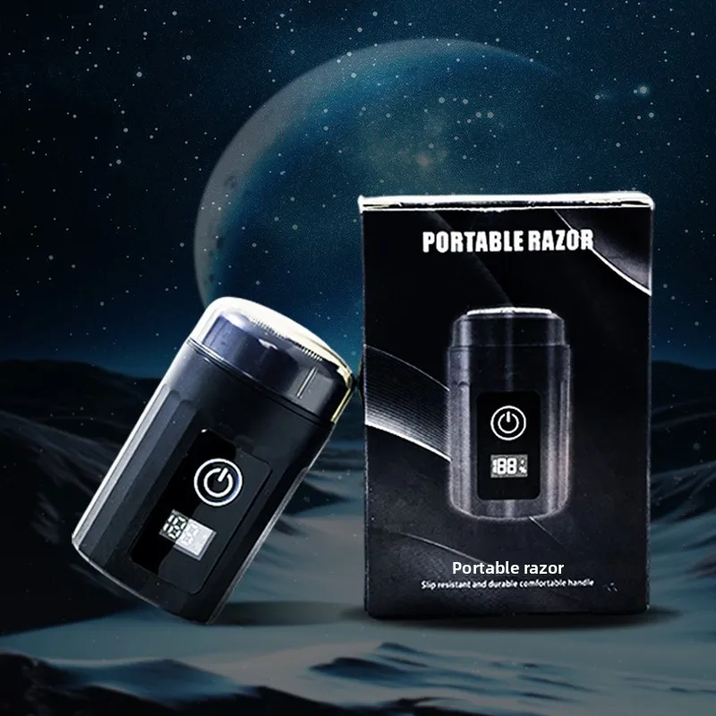 Бритва с зарядкой через USB, мини-электрическая бритва для мужчин, портативный маленький триммер для бороды с летающей тарелкой