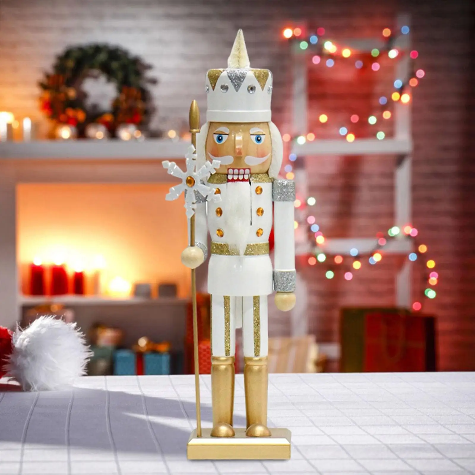 Nutcracker Statue Decor Desktop Ornament for Living Room Fireplace Tabletop