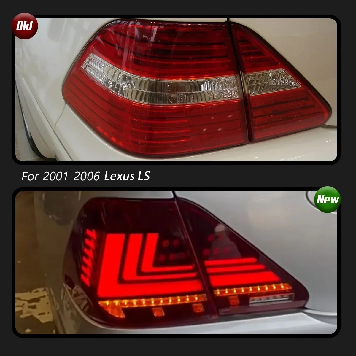 Car Styling For Lexus LS LED Taillight LS430 2001-2006 Upgrade Modified New DRL Dynamic Turn Signal LED Taillight
