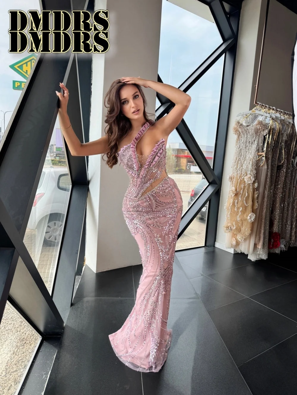 

Sexy One Shoulder Sleeve Evening Dress Romantic Sleeveless Beaded Party Gown Elegant A Line Floor Length Party Dresses فساتين سه