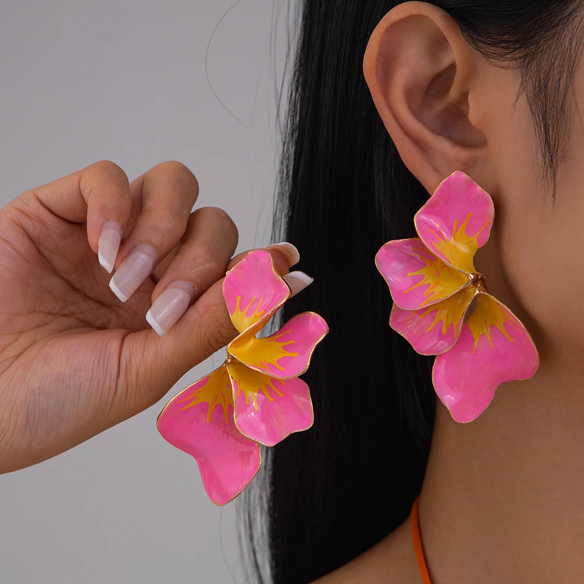 IngeSight.Z Vintage Bunte Tropf Öl Blume Stud Anhänger Ohrringe Frauen Romantische Ohrringe Damen Party Ohr Schmuck Zubehör