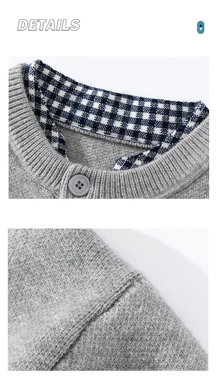 Luxuriöser Retro-Design Strick-Cardigan für Herren Neuer Hochwertiger Beliebter Karierter Patchwork-Pullover Jugendlicher Lässiger Dicker Warmer Mantel – Detail 30