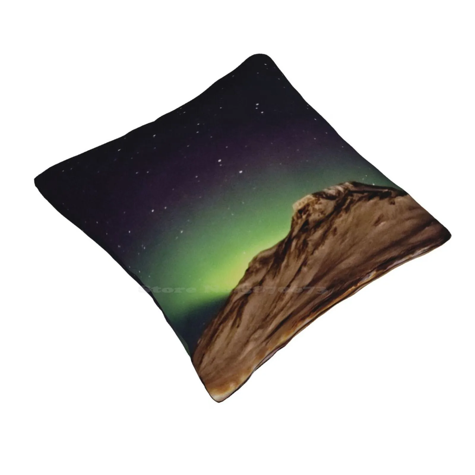 Spákonufell Throw Cushion Pillow Cover Hjalti Vidar Reynisson Nature Landscape Iceland Aurora Borealis Night Stars Snow