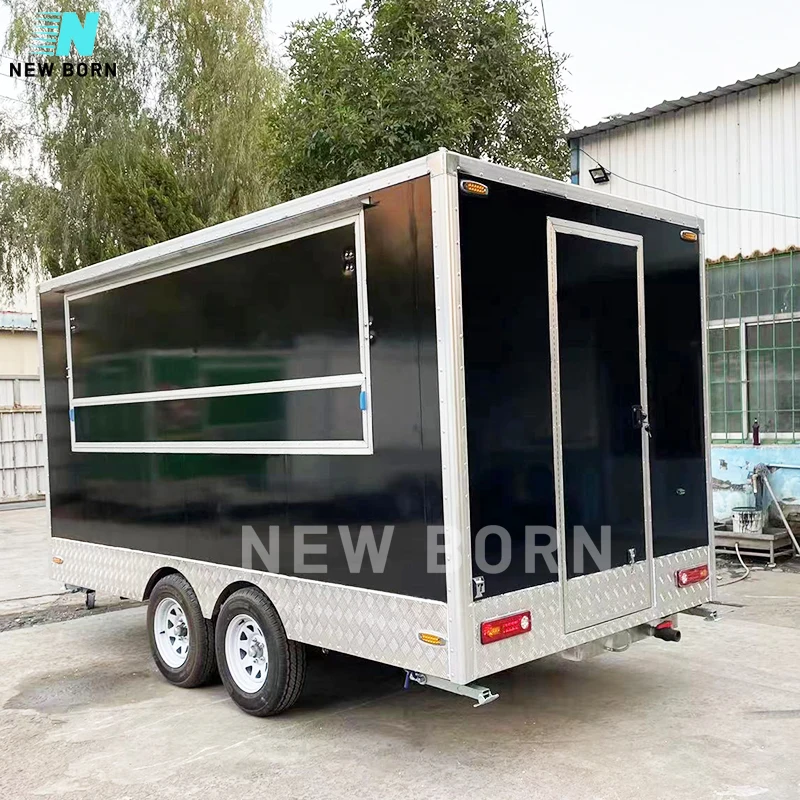 NEWBORN China Snack Concession Fast Food Bakery Food Trailer Cart Mobile Burger Food Van Truck for Sale Usa