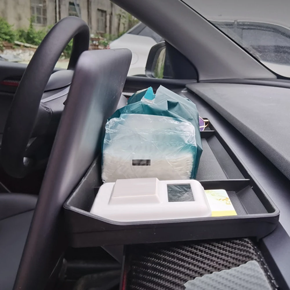 

Ящик для хранения приборной панели Tesla Model 3/Y, автономный магнит, силикагелевый экран, органайзер для приборной панели, хранение салфеток