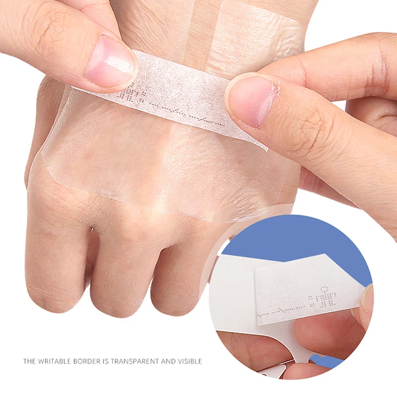 Pu transparent sichtbar wasserdicht Dressing Tape achteckig unsichtbare Aufkleber Verweil nadel Kanal fest Patch