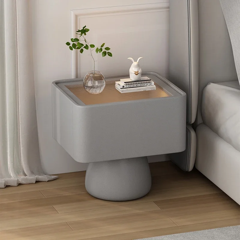 

Современная черная тумбочка из цельного дерева, минималистичная роскошная прикроватная тумбочка с ящиком для хранения вещей для спальни