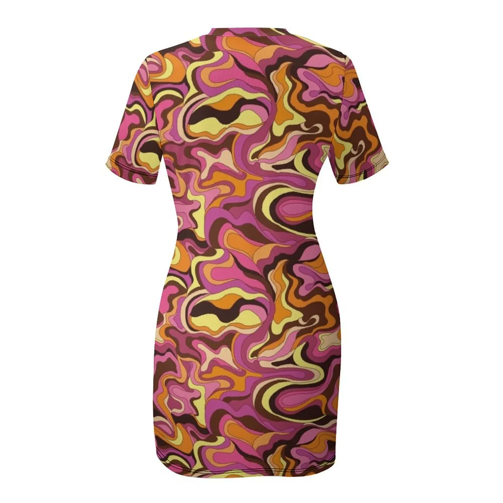 Psychedelic 60s Pink Trip Short-Sleeved Dress Dress for pregnant women dresses for women luxury evening dresses 2025 Dress