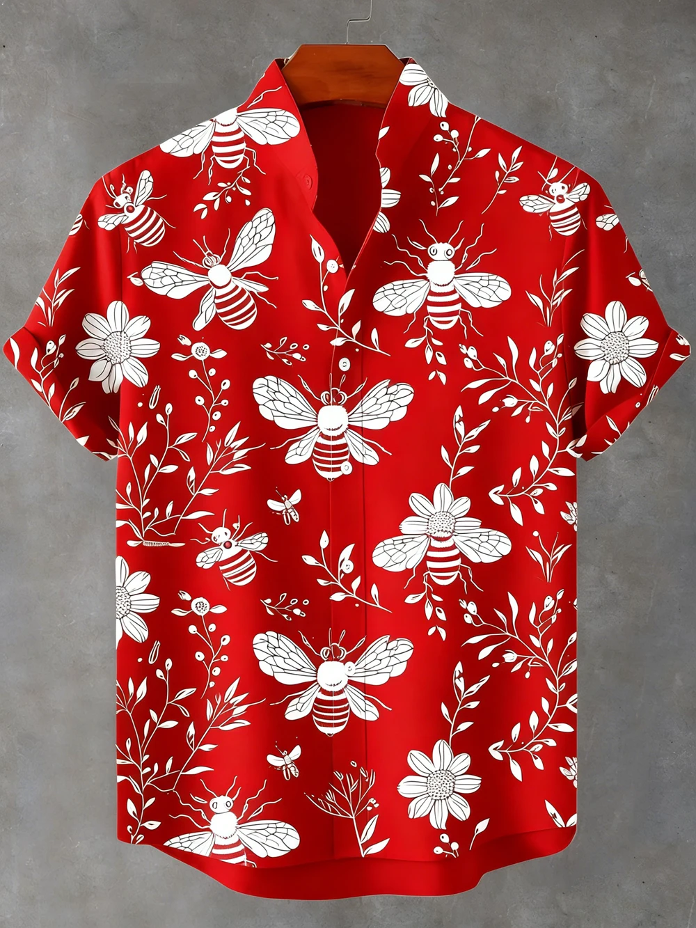 2026 Men's Short Sleeve Linen Shirt Natural Bee HD 3D Printed Shirt Hawaiian Outdoor Party Social Designer Men's Clothing