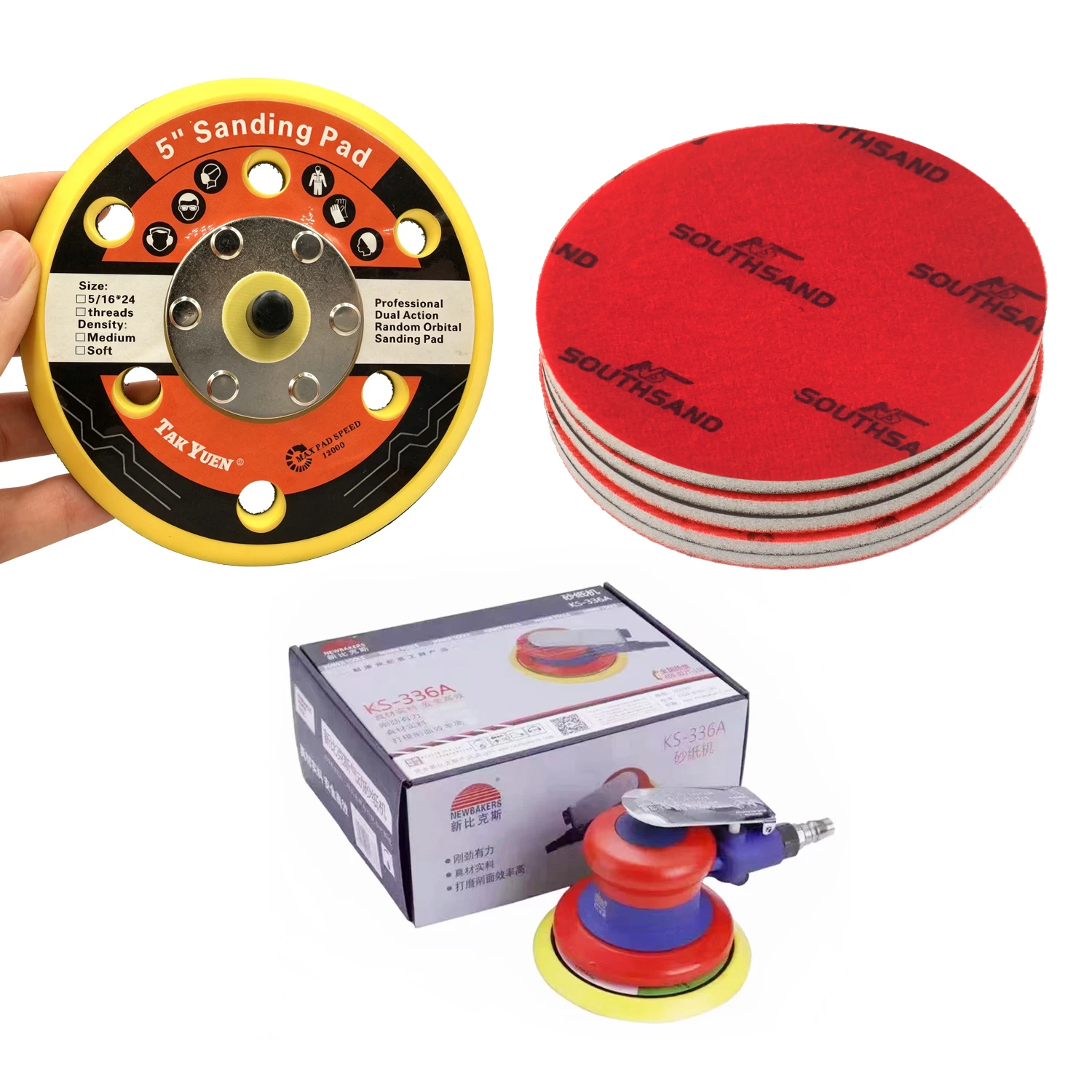 18PCS 5 Inch Sanding Sponge, Bowling Ball Sanding Pads | 180-3000 Grit, Hook and Loop Sandpaper for Random Orbital SanderSanderr