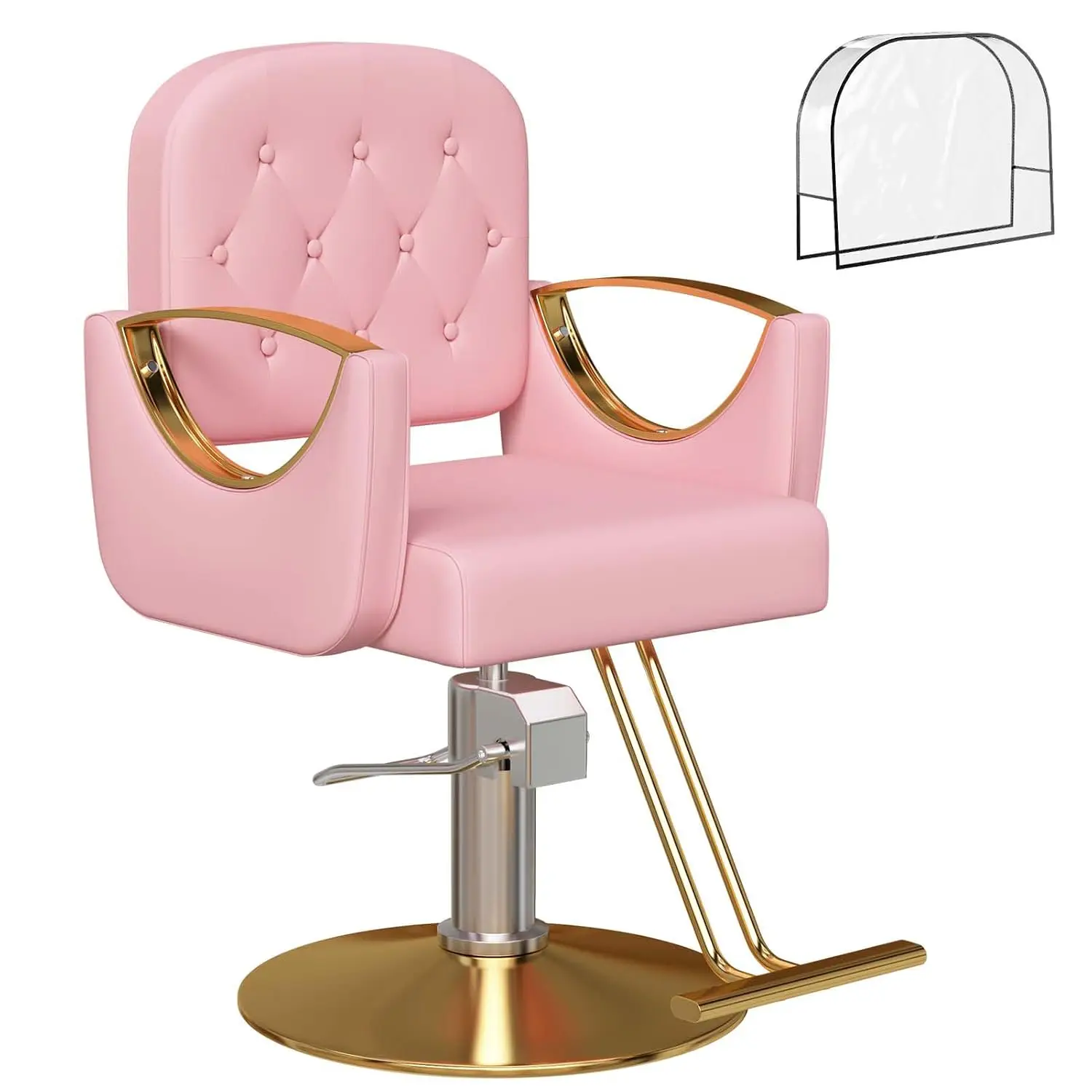 Hydraulic Barber Chair 360° Swivel Rolling Salon Spa Styling Shampoo Equipment 330 Lbs Capacity, Customized