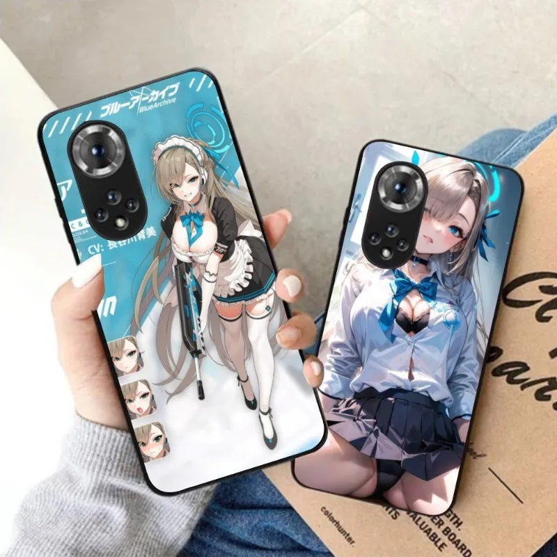 Blue Archive Asuna Smart Phone Case for Honor 90 70 50 20 7S X9 X8 X7 Magic 4 3 Pro Black Soft Phone Cover Funda