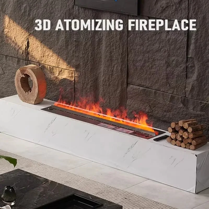 3D Atomizing Fireplace Embedded For Living Room Multi-color Fake Flame Electronic Home Remote Control Water Steam Fireplace