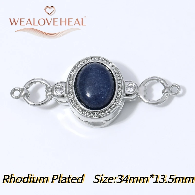 1 Stück 18K vergoldete Messing-Ovalbox mit Magnetverschluss und Mikro-Pavé-Zirkonia mit Edelstein für DIY-Halsketten, Armbänder und Schmuckherstellung – Detail 20