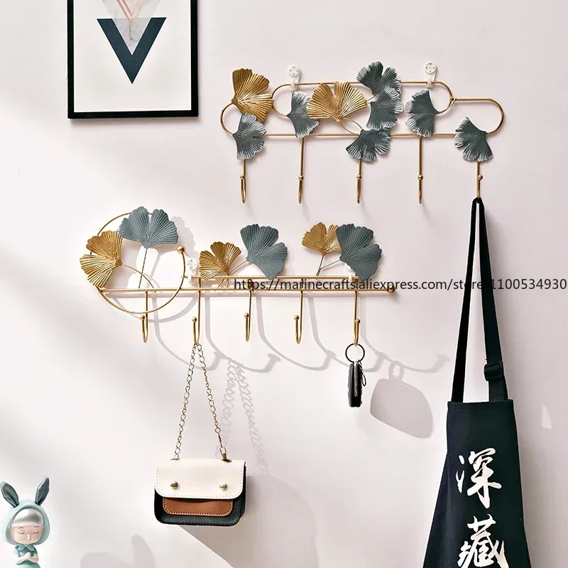

Nordic Ginkgo Leaf Hook Art Deco Wall Creative Ginkgo Leaf Home Living Room Storage Wall Clothes Hanger
