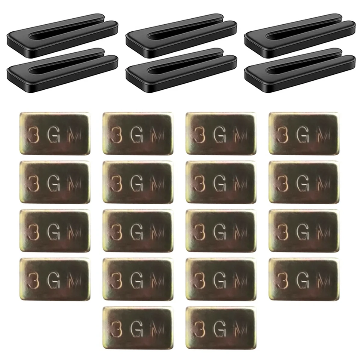 AA83 Ceiling Fan Blade Balancing Kit ,6PC Resilient Fan Blades Balance Clips 18 PC Metal Self-Adhesive 3g Ceiling Fan Weights
