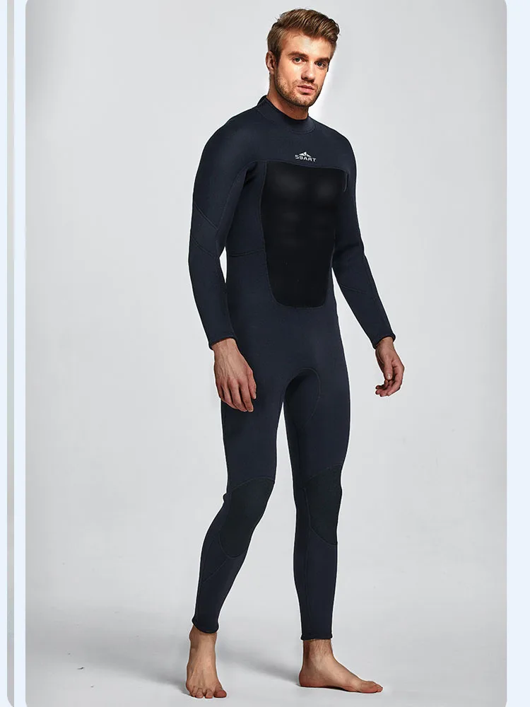 Herren-Tauchanzug, 3 mm Neopren, Ganzkörperanzug mit langen Ärmeln, geeignet für Speerfischen, Schnorcheln, Surfen, Kanufahren und Tauchen, mit Reißverschluss. – Detail 10