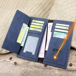 Free Name Engraving New Long Men Wallets Luxury Card Holder Classic Male Purse Zipper Coin Pocket Men's Clutch Wallet
