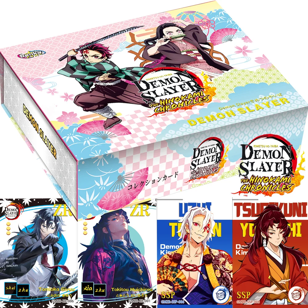 

Anime Demon Slayer Game Collection Cards Agatsuma Zenitsu Uzui Tengen SSP Popular Fashion Magazine Cover Cards Kids Xmas Gifts