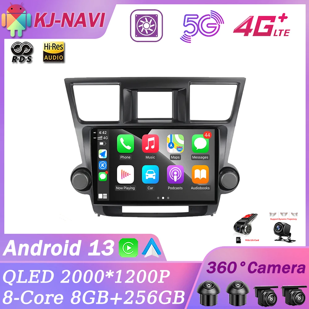 

Android 13 Carplay Car Radio Multimedia Audio Player Navigation GPS No 2Din 2 Din DVD For Toyota Highlander 2 XU40 2007 - 2013