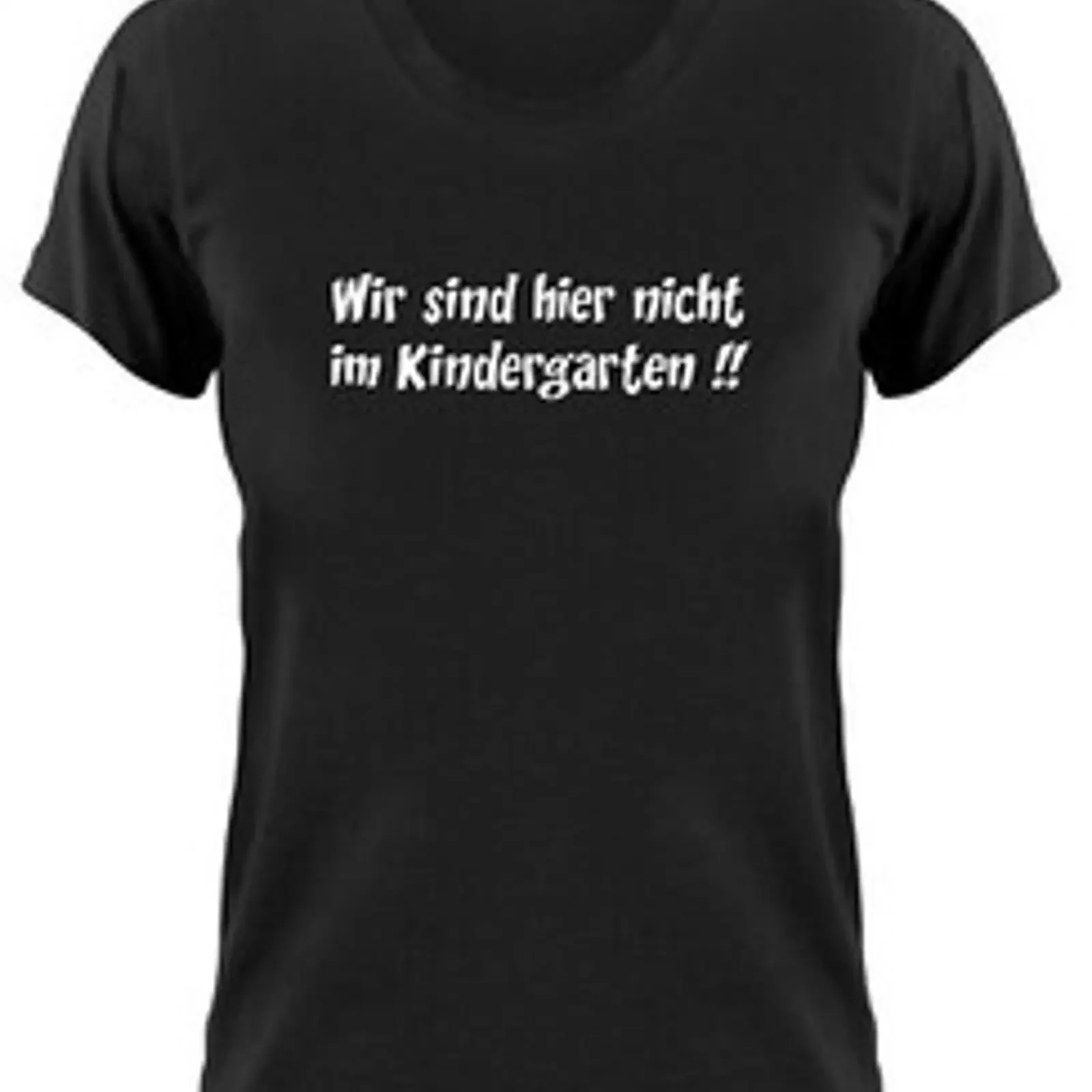 Wir sind hier nicht im Kindergarten Damen Fun T Shirt Funshirt Spruch Sprüche vintage Washed Breathable Casual Versatile