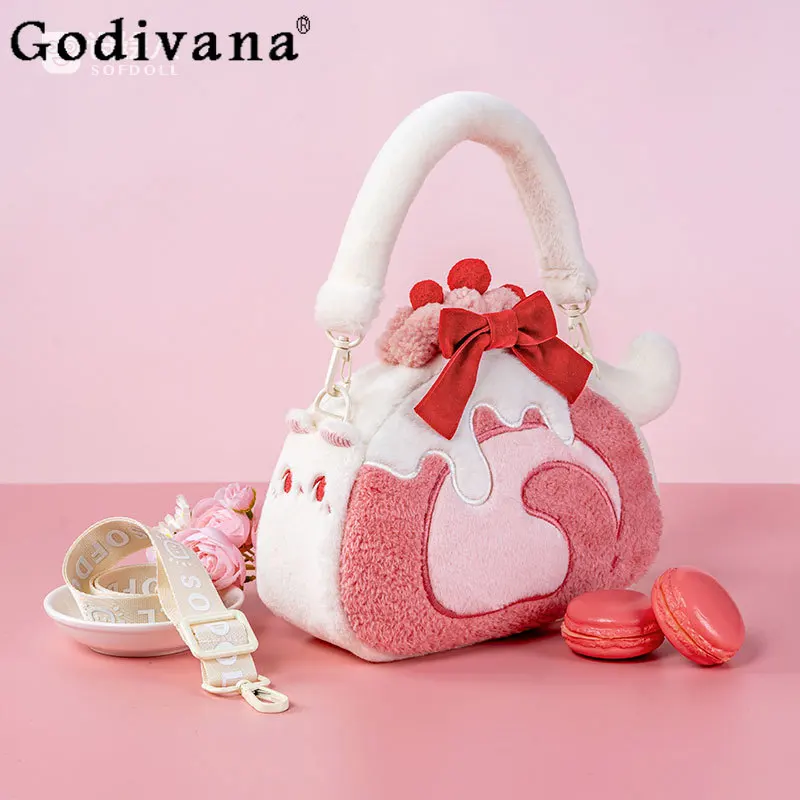 

2D Japanese Original Lolita Crossbody Bag Sweet Cute Plush Handbag Fashion Commuting Versatile Pain Bag for Women