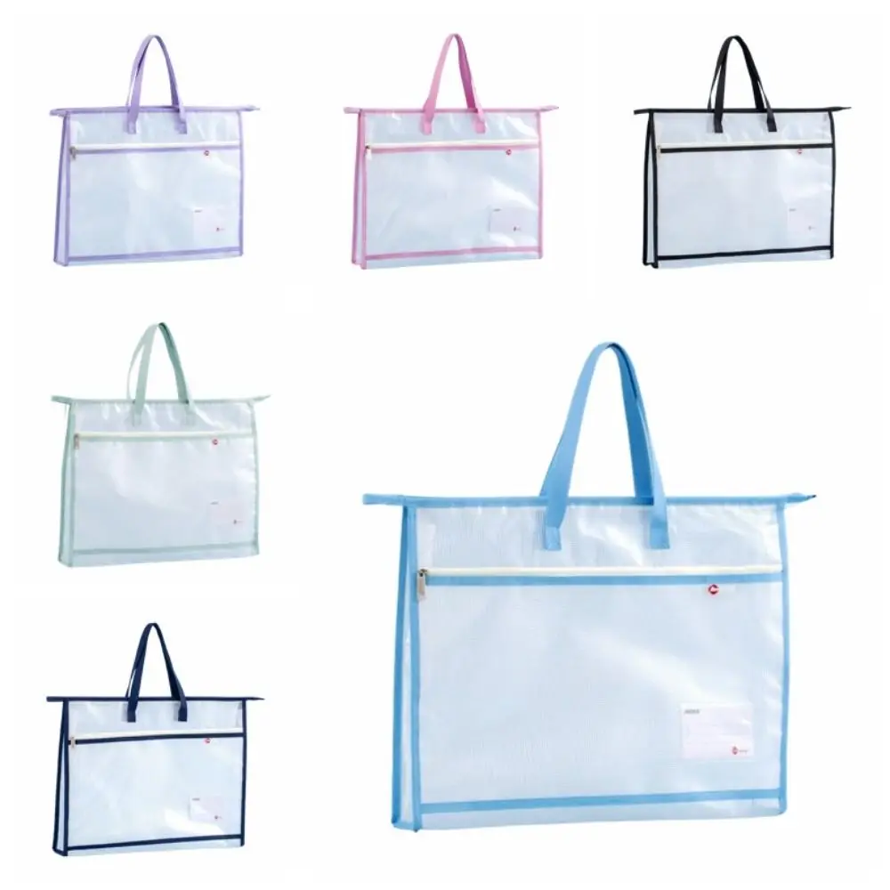 Clear A3/A4 File Storage Bag Thickened Multi-layer Data Document Bag with Handle Waterproof Art Portfolio Case File Holder