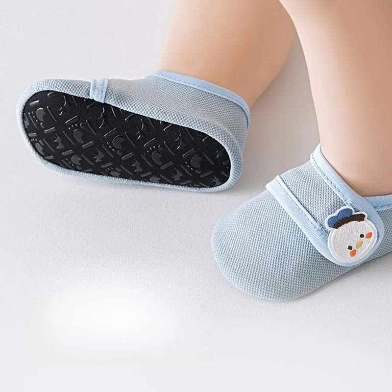 رقيقة الأطفال الطابق الجوارب الرضع المضادة للانزلاق منصة سوليد حذاء طفل صغير المنزل داخلي بلون تنفس الطفل الجوارب غطاء #4