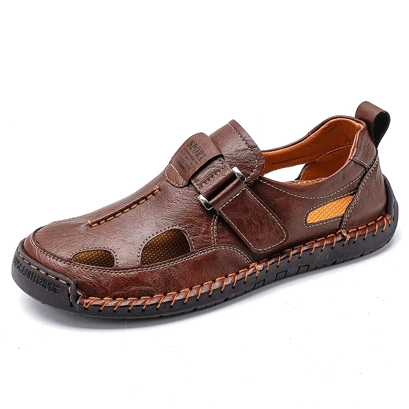 Hot Sale Summer Men's Sandals Outdoor Men's Beach Sandals Handmade Leather Roman Sandals Fashion Men Water Trekking Sandals